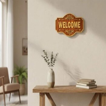 Classic Carved Wood-Style “WELCOME” Sign (MDF)