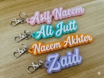 (Set Of 5 ) Custom 3D English Calligraphy Name Art