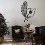 Feather Leaf MDF Wall Clock – Nature Inspired Modern Wall Art Décor