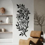 Floral MDF Wall Art – Abstract Butterfly & Flower Branch Laser Cut Décor