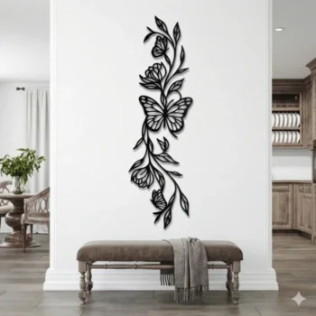 Abstract Butterfly Floral MDF Wall Art – Nature-Inspired Botanical Décor