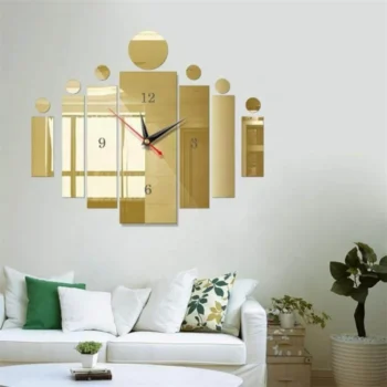 Acrylic Golden Long Clock