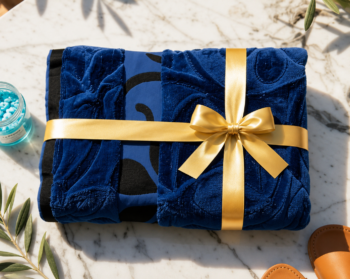 Luxury Velvet Towel – Navy Blue